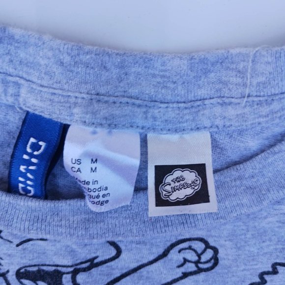 H&M Divided Size M Gray Simpson Shirt - Picture 6 of 10